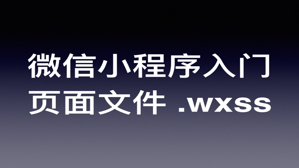 微信小程序开发快速入门教程(四):页面文件 wxss
