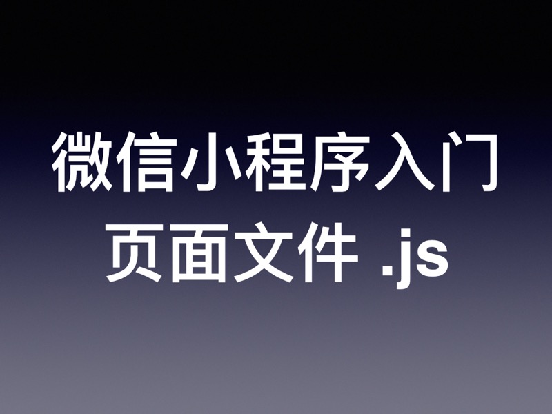 微信小程序开发快速入门教程（五）：页面文件 js