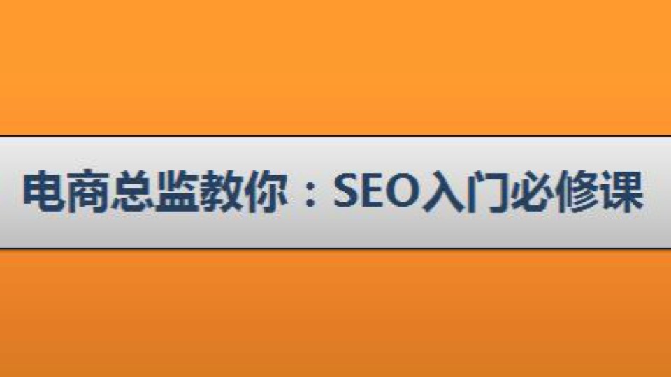 电商总监教你：SEO入门必修课-限时优惠