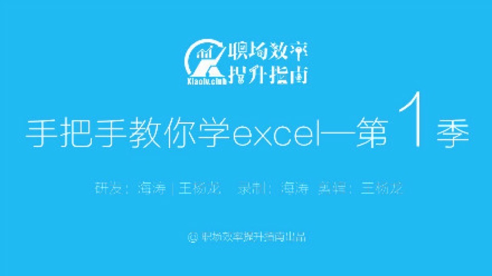 海涛手把手教你学Excel—技巧篇-限时优惠