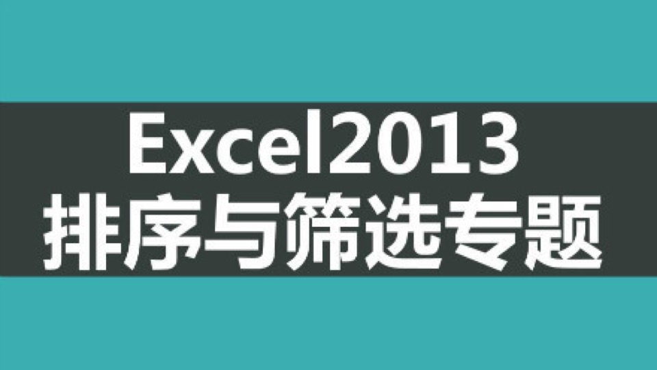 Excel2013视频教程排序与筛选专题-限时优惠