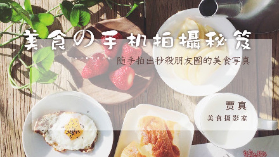 贾真:美食の手机拍摄秘笈-限时优惠