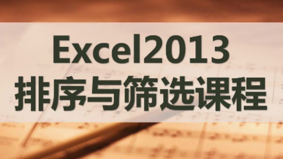 Excel2013排序与筛选专题课程-限时优惠