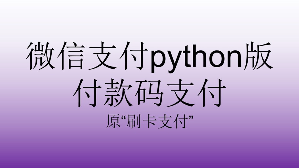 微信支付python版付款码支付-限时优惠