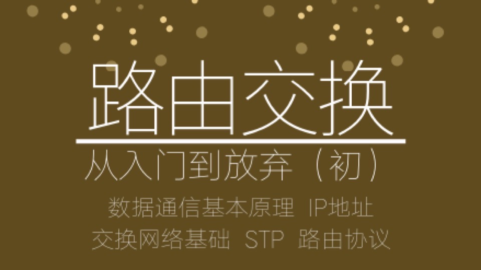 路由交换从入门到放弃(初)-限时优惠