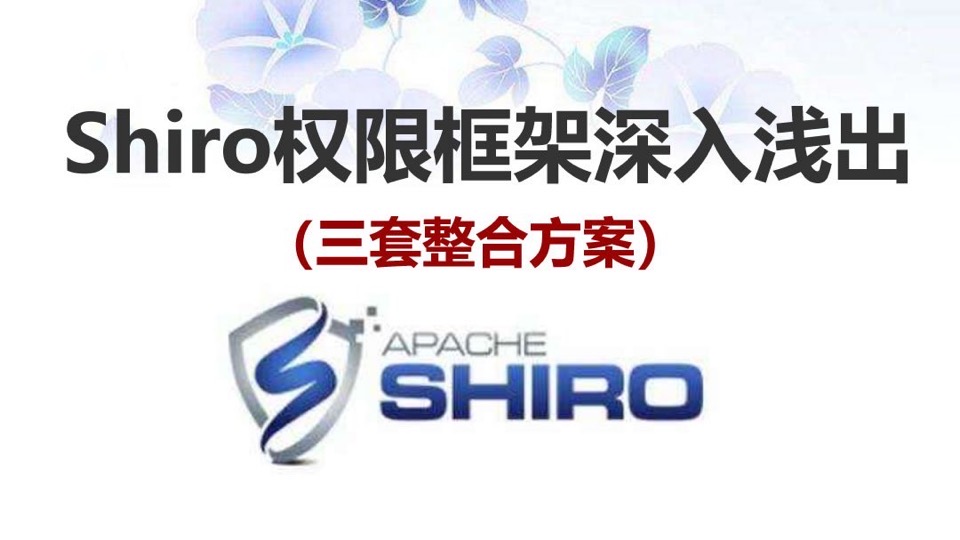 Shiro权限教程（三套整合方案）-限时优惠