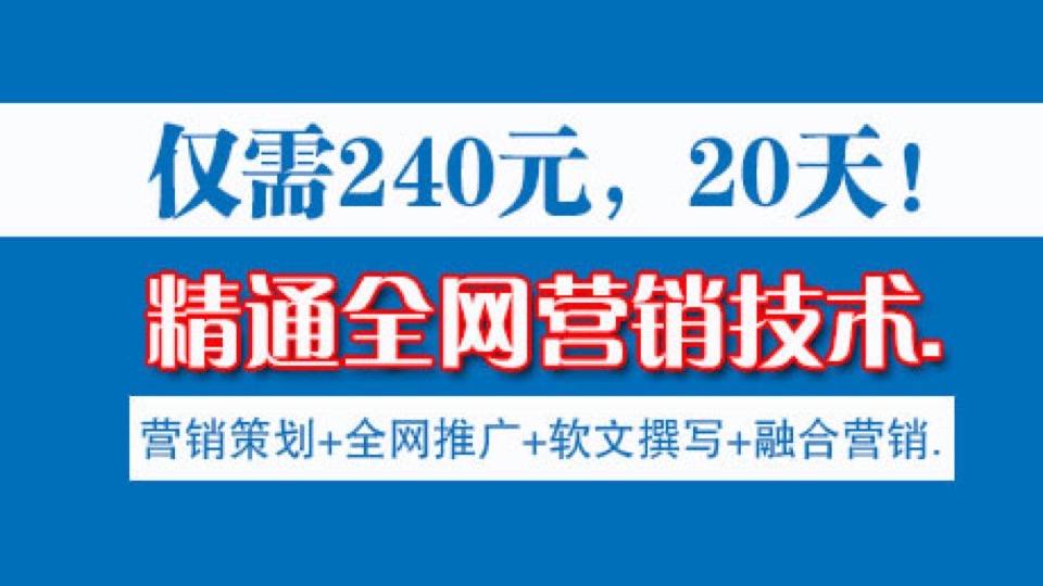 20天精通实战全网营销！-限时优惠