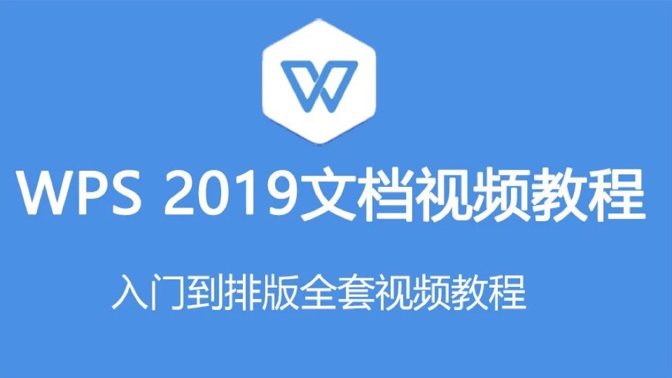 WPS2019文档视频教程 word排版-限时优惠