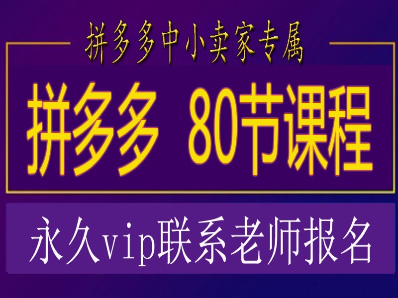 拼多多基础+高级 80节实操课程-限时优惠-网易精品课