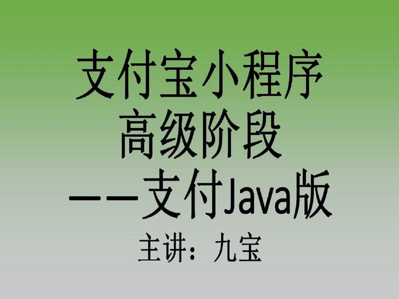 支付宝小程序高级阶段支付Java版-限时优惠-网易精品课