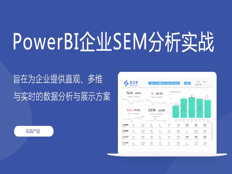 Power BI 企业SEM自动化分析实战-限时优惠-网易精品课