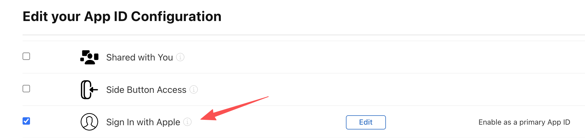 开通 sign-in-with-apple