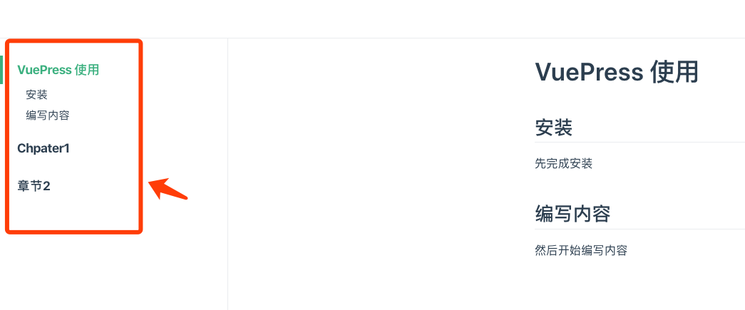 vuePress 默认主题的侧边栏
