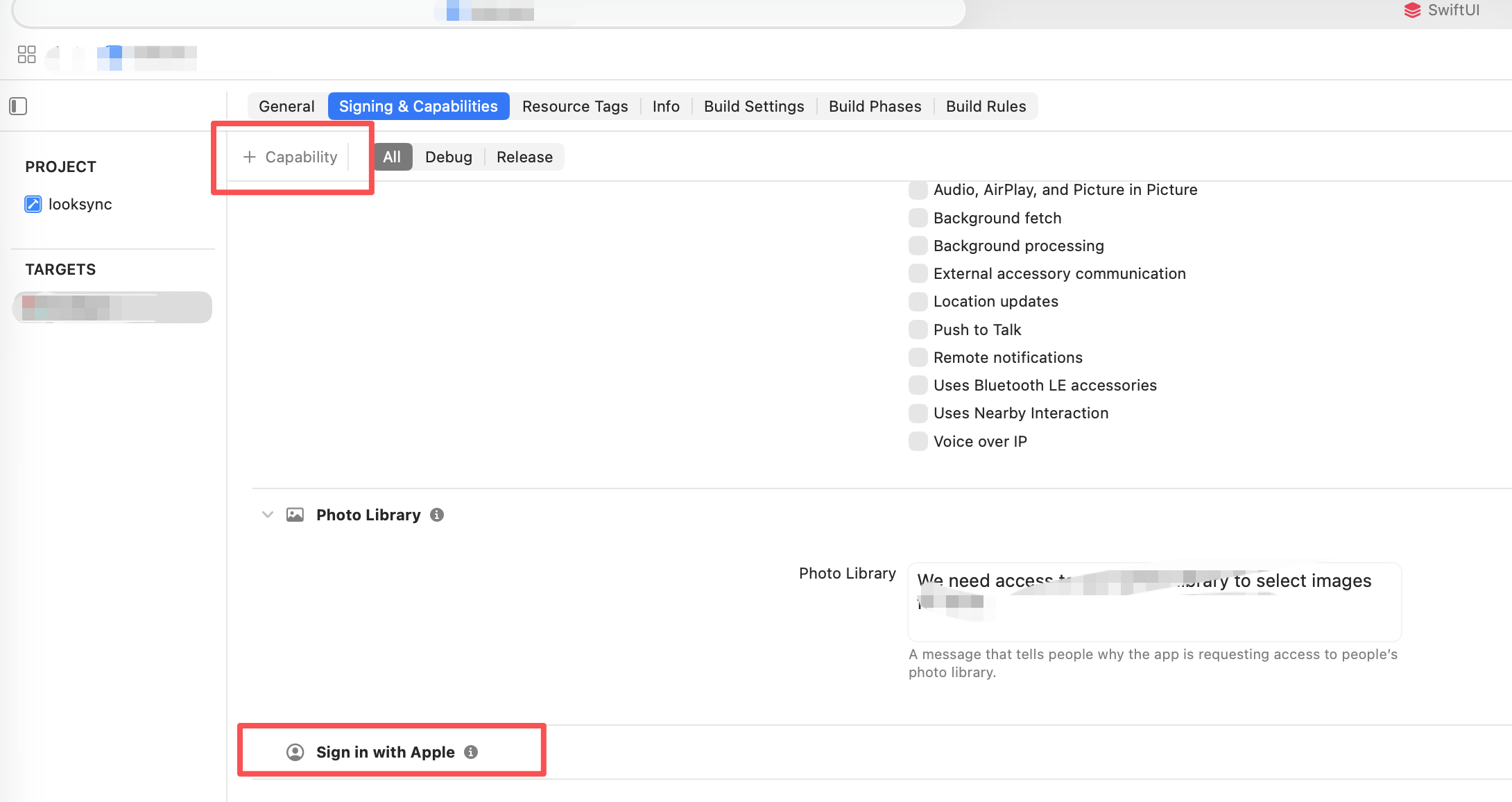 xcode 添加 Sign in with Apple