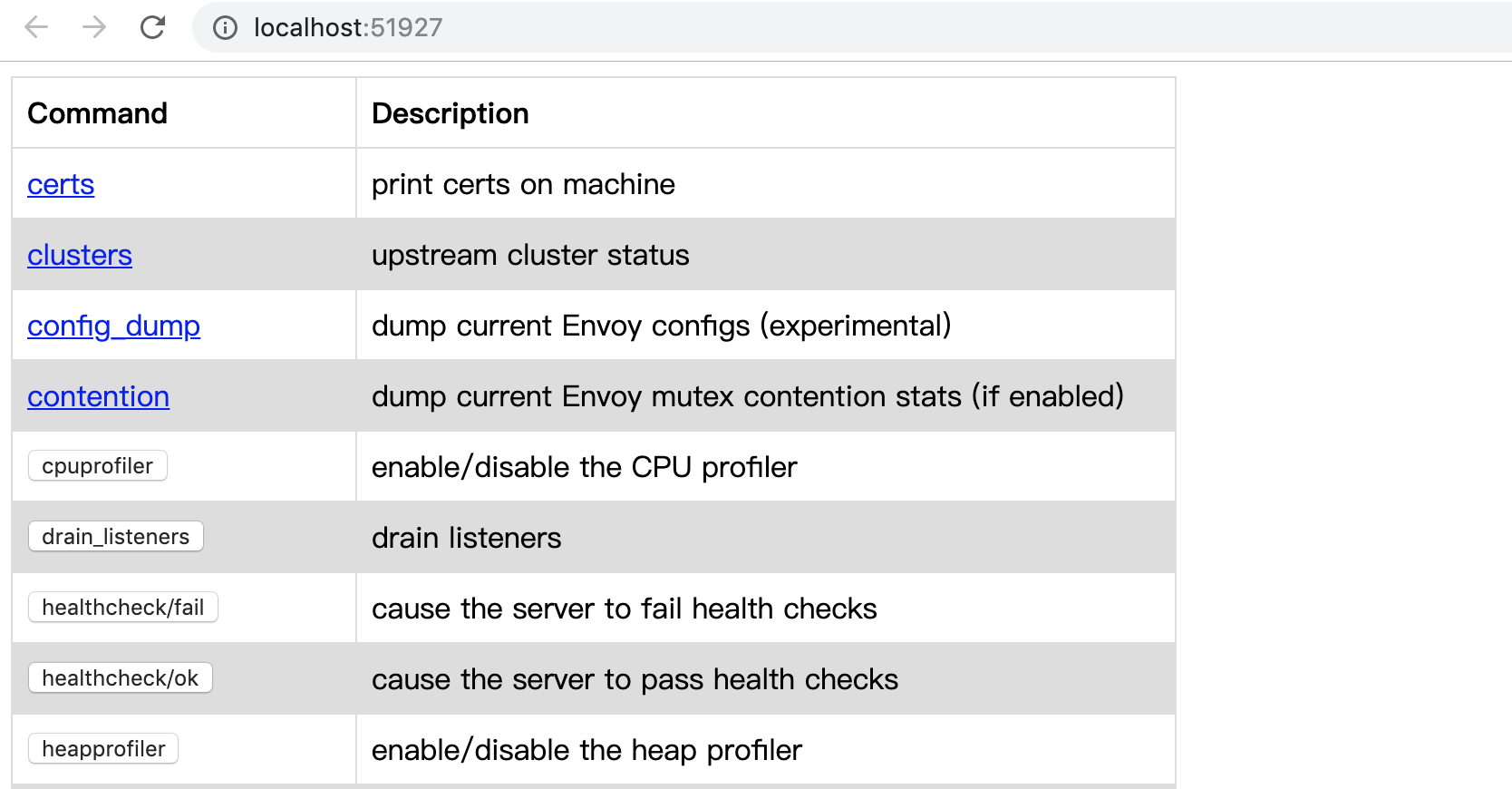 istio envoy 的页面