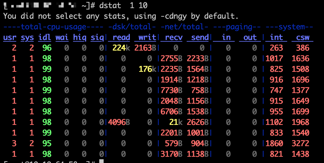 dstat输出
