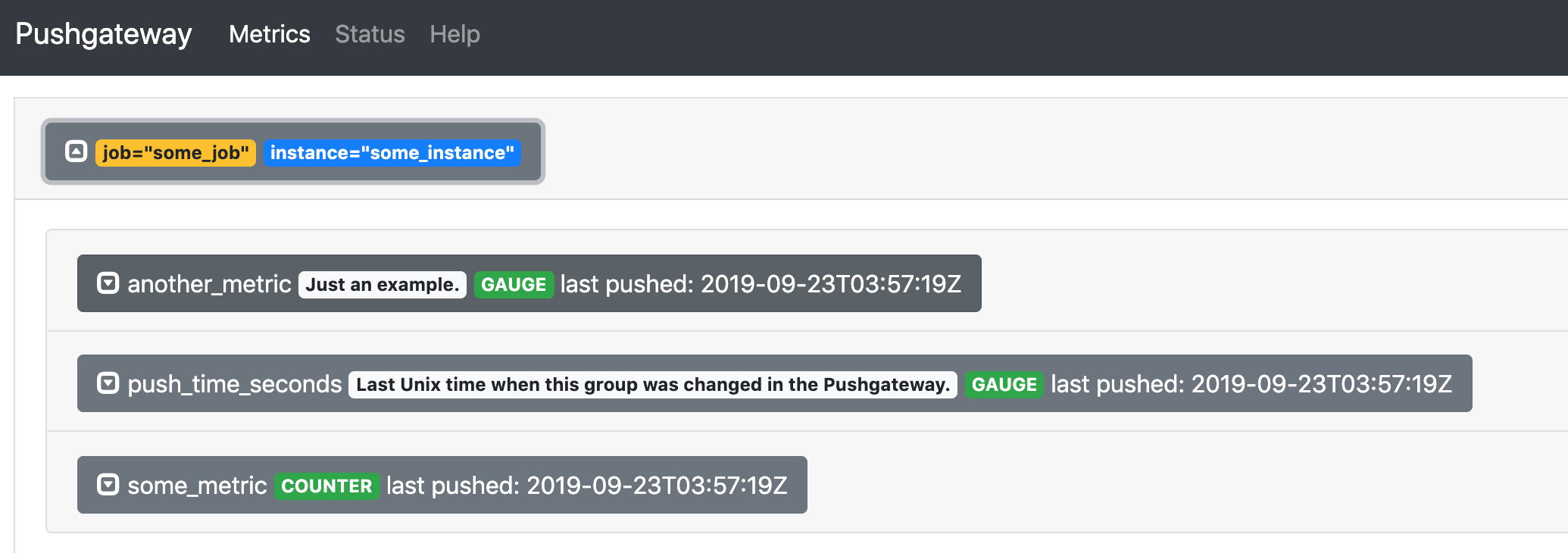 Pushgateway页面